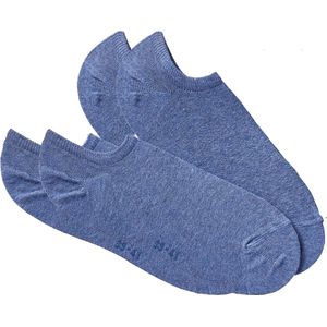 Damart - Set van 2 paar onzichtbare enkelsokken - Blauw - Dames