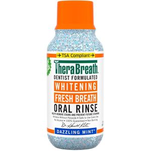 TheraBreath Whitening Mouthwash – Dazzling Mint – Mondwater voor Wittere Tanden – Travel Size – 88 ml
