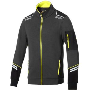 Sparco - ALABAMA Tech Full Zip Werksweater - Grijs-Geel - Katoen-Polyester
