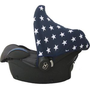 Wallabiezzz Zonnekap Maxi Cosi - Zonnescherm Auto Baby - Universeel - Cabriofix - Donkerblauw - Sterren