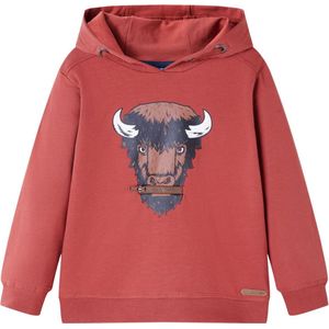 vidaXL - Kindertrui - met - capuchon - 140 - roodbruin