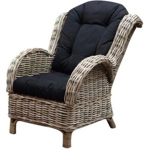 Naturel relax lounge tuinstoel - olefin black