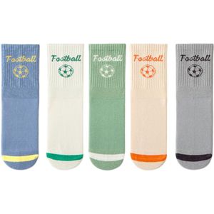 Antislipsokken voor kinderen - 5 paar ABS antislipsokken voor peuterjongens - Antislipsokken voor kinderen, maat M, geschikt voor jongens en meisjes van 3-5 jaar - Stijl C