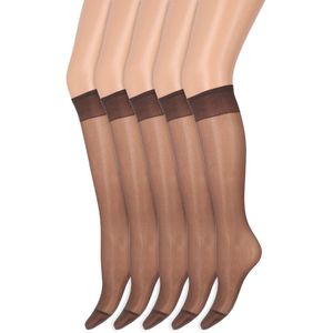 Kniekousen met soepele boord | Perfecte pasvorm | 20 denier | Merk: Marianne | Maat: One Size | Kleur: Graphite | 5 Paar