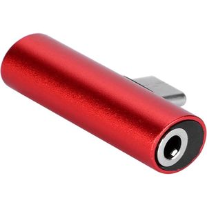 USB Type-C naar 3.5 mm audio-adapter - Vrouw + Type-C - Aluminium Audio Converter - Rood .