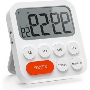 Digitale keukentimer - magnetische timer met klok magneet - 3-traps volume - LCD-display - koken sport studeren - inclusief 2 AAA-batterijen time timer