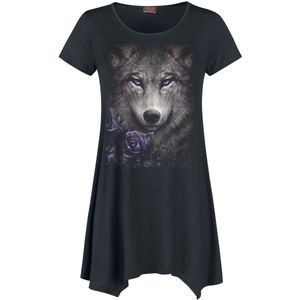 Spiral Wolf Roses Dames T-shirt - zwart - M