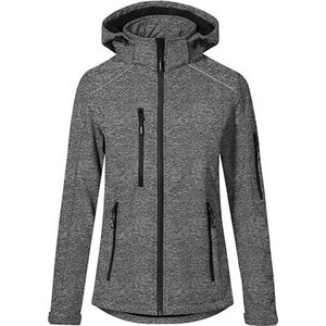 Women's Softshell Outdoorjas met afneembare capuchon Heather Grey - M