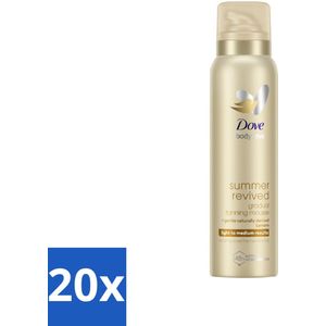 20 x Dove Body Love Zelfbruinende Mousse - Summer Revived - Light-Medium - 150 ml - Zelfbruinende Mousse - Licht Zomerse Tint - Natuurlijke Huidtint - Huidhydratatie - Gevoelige Huid