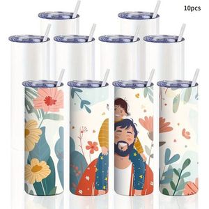 Sublimatie Tumbler 10 x - Sublimatie beker - Sublimatie drinkbeker - Sublimatie rietjesbeker - Sublimatie Thermosbeker