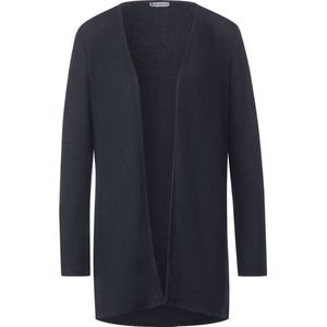 Street One knit look long jacket with slits - Dames Vest - deep blue - Maat 36