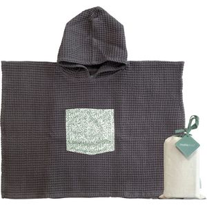 Badponcho voor kinderen van 1-2 jaar, INES II. Strandhanddoek met capuchon, lichte en compacte badjas voor kinderen. (Oeko-TEX 100)