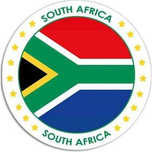 10x Zuid-Afrika sticker rond 14,8 cm - Zuid Afrikaanse vlag - Landen thema decoratie feestartikelen/versieringen