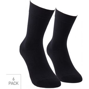 Bamboe Sokken 6-Pack - Zwart - maat 35-38 - Dunne Bamboe Sokken voor Frisse Droge Voeten - Dames / Heren Boru Bamboo