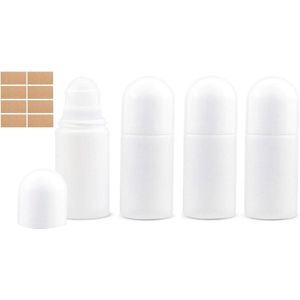 50 ml Lege plastic aromatherapie-flessen met rolbol voor geuren oliën parfum reizen vullen (wit)