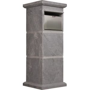 Natuursteen pakketbrievenbus - hardsteen brievenbus - met pakketvak