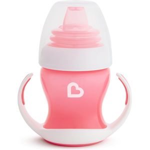 Munchkin Gentle Overgangsbeker - Transition Cup - Anti-lek Beker voor Baby's – Vanaf 4 Maanden - 118ml - Roze