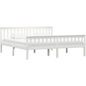 The Living Store Bed - Massief grenenhouten frame - 208 x 188 x 82 cm - Wit
