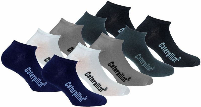 Caterpillar - Herensokken - Veelkleurig - 10 Paar - Enkelhoogte - Katoen