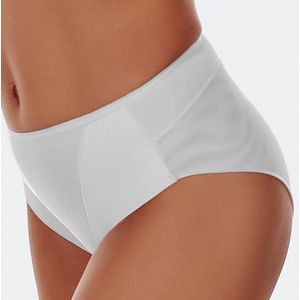 FUNNY DAY Dames Slip ELISE – Wit – Maat S – Regular Waist Midi Bikini met Subtiele Mesh Achterkant – Zachte Polyamide – Comfortabel Ondergoed