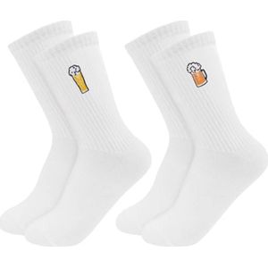 Tennissokken Set van 2 - Witte Unisex Sokken voor Heren en Dames, EU 39-46