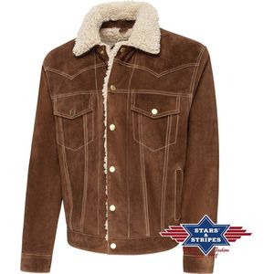 Biker suède western jack Decker Stars&Stripes bruin maat M