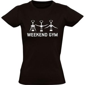 Weekend gym dames t-shirt zwart | funny | cadeau | festival | maat XXL