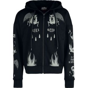 Killstar Adventure Time - Demon Eyes Hoodie Unisex Vest met capuchon - zwart - L