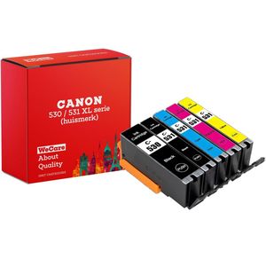 5-pack | Geschikt voor Canon 530 / 531 XL inktcartridges - PIXMA TS8750 - TS8751 - Inktpatronen geschikt voor PGI-530 & CLI-531 series