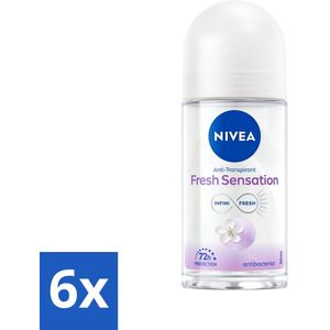 NIVEA - Deodorant Roller - Frisse Sensatie - 72 Uur Anti-Transpirant - 50 ml - Voordeelverpakking - 6 stuks