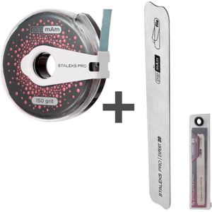 Staleks SET: wegwerpvijl + metal bases-sExclusives-srefill-rolls-s150 grit