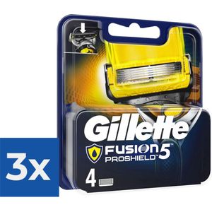 Gillette Fusion 5 Proshield Scheermesjes - Yellow 4 stuks - Voordeelverpakking 3 stuks