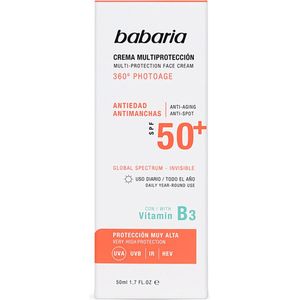 Anti Bruine vlekken Zonnebrandcrème Multi-Protection Babaria Spf 50+ (50 ml)