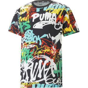 Heren-T-Shirt met Korte Mouwen Puma Graffiti Zwart