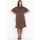 Wasabi Concept - SABINA - Jurk - Donkerbruin - Knielengte