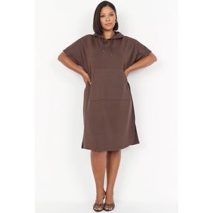 Wasabi Concept - SABINA - Jurk - Donkerbruin - Knielengte