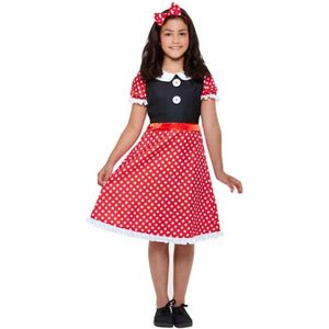 Smiffy's - Mickey & Minnie Mouse Kostuum - Minnie De Schattige Muis - Meisje - Rood, Zwart - Small - Bierfeest - Verkleedkleding