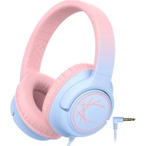 StayPowered Kinderheadset - Gehoorbescherming en Gemoedsrust Gecombineerd! - met Volumebegrenzing - Kristalhelder Stereogeluid - Draaibare Oorschelpen - Verstelbare Hoofdband - Compact Design - Paars/Roze - Levering Sneller dan Aangegeven!