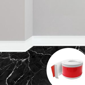 Zelfklevende witte PVC plint 10 cm x 10 m - Decoratieve plinten voor keuken, badkamer en woonkamer
