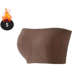 Livano BH Zonder Beugel - Zonder Bandjes - Push-up Bh's - Comfort Beha - Comfortabel - Sterk - Yoga - Dames - Donkerbruin - Maat S