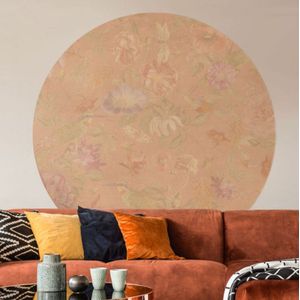 Behangcirkel 80cm Studio Wallz - Vintage bloemen patroon terra