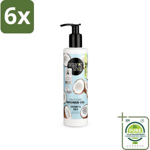 Organic Shop - Daily Care Coconut & Shea Shower Gel - Hydratatie & Verzorging - 280 ml - Voordeelverpakking - 6 stuks - Biologische douchegel - Hydraterende douchegel