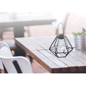 The white series - Solar lamp- buitenverlichting- Diamond shape - Duo pack (set van 2) - Vintage rustic design- warm light