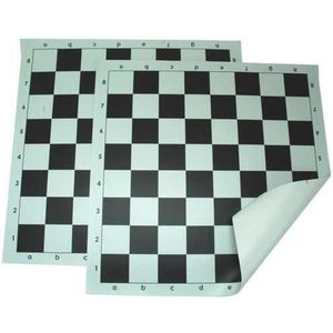 HOT Games Schaakbord vinyl - Rolbaar - Zwart / Wit - 51.5 cm - Veldmaat 55 mm - Aanbevolen voor leeftijd Staunton 6
