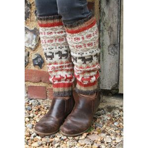 Pachamama - Wollen beenwarmers met ingebreide patronen - Hond - Walking the Dog - One size - Fair trade - 100% wol