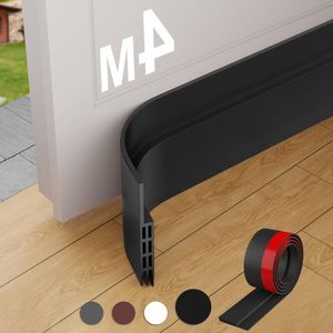 Tochtstopper voor deuren 4-pack zelfklevende deurkit - weerbestendig geluiddicht energiebesparend - 5cm x 400cm Zwart.