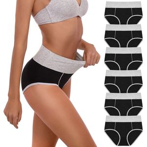 Hoge Taille Katoenen Onderbroek voor Dames - Volledige Rugdekking - Multipack (6 Pack)