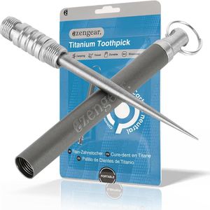Titanium tandenstoker met sleutelhanger - Biocompatibel, lichtgewicht en herbruikbaar voor kamperen en reizen