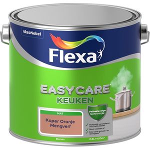 Flexa Easycare Muurverf - Keuken - Mat - Mengkleur - Koper Oranje - Kleur van het Jaar 2015 - 2,5 liter