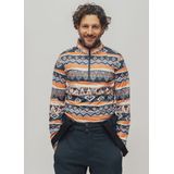 Emski - Skipully heren - trui met kwart rits - voor onder de skijas - blauwe print - mannen Pully